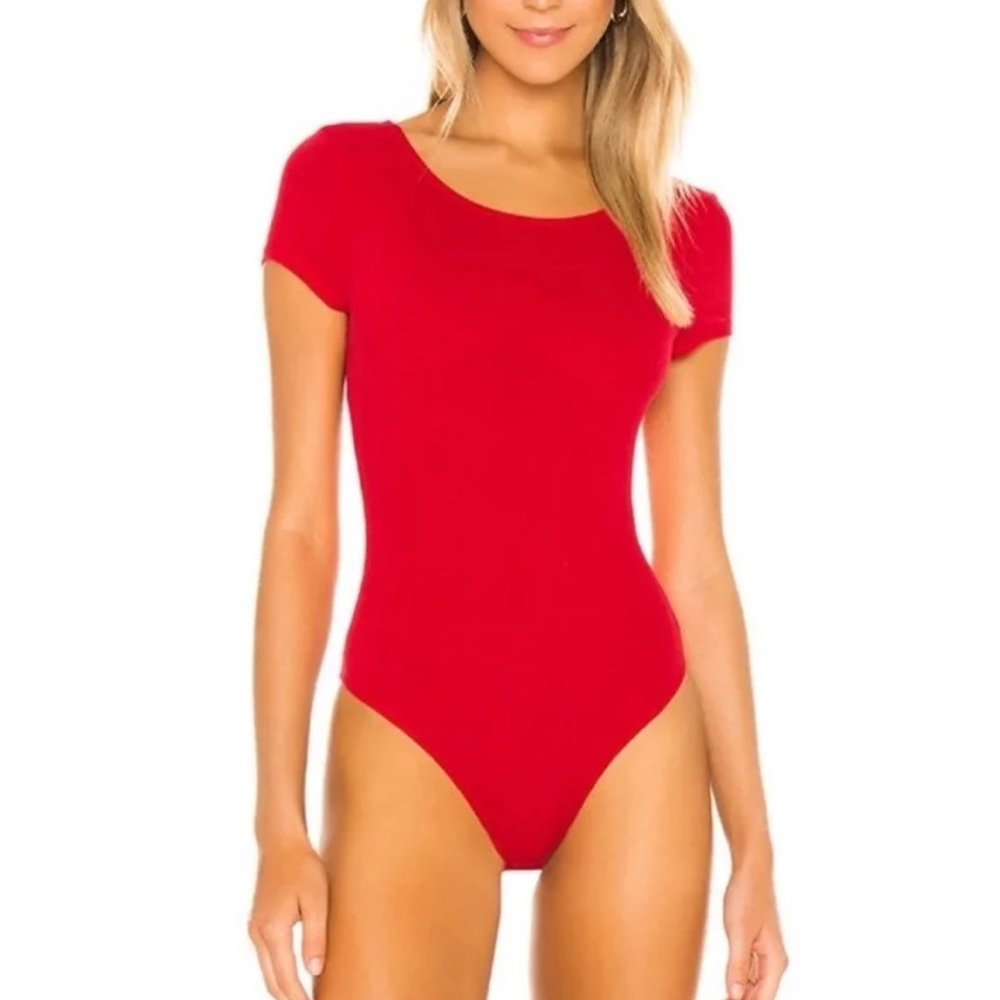 Superdown red lowback bodysuit
